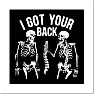 funny Halloween i got your back skeleton Posters and Art